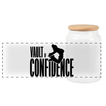 Parkour Vault of Confidence - Panoramic Cookie Jar with Wooden Lid - white - Front