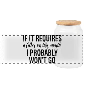 If it requires a filter on this mouth, I probably - Panoramic Cookie Jar with Wooden Lid - white - Front