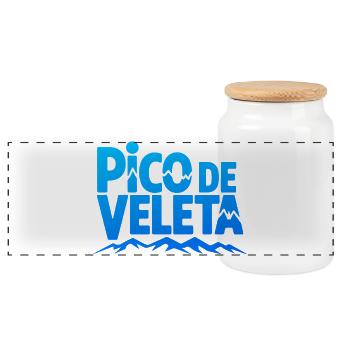Pico de Veleta Pic Moderne Graphique - Boîte à biscuits avec couvercle en bois - blanc - Devant