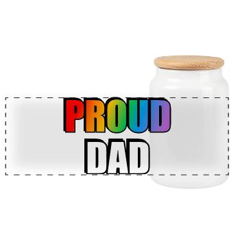 Regenbogen Stolz Papa Design - Panorama Keksdose mit Holzdeckel - Weiß - Vorne