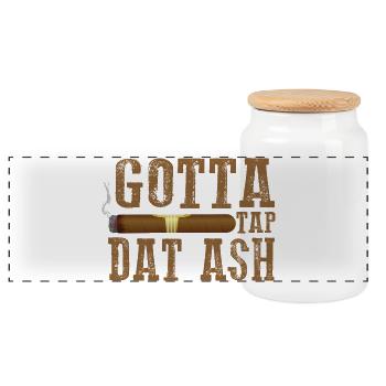 Gotta Tap Dat Dash Cigar Design - Boîte à biscuits avec couvercle en bois - blanc - Devant