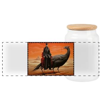 Créature mystique avec mannequin sombre surréaliste - Boîte à biscuits avec couvercle en bois - blanc - Devant