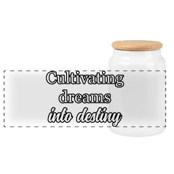 Manifester la destinée : Cultiver la vision des rêves - Boîte à biscuits avec couvercle en bois - blanc - Devant
