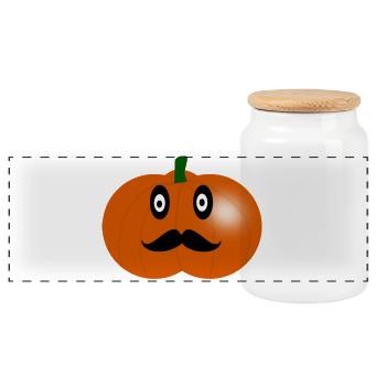 HALLOWEEN. CITROUILLE. CITROUILLE HALLOWEEN. - Boîte à biscuits avec couvercle en bois - blanc - Devant