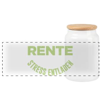 Pension Loaded Retirement Gift - Panoramic Cookie Jar with Wooden Lid - white - Front