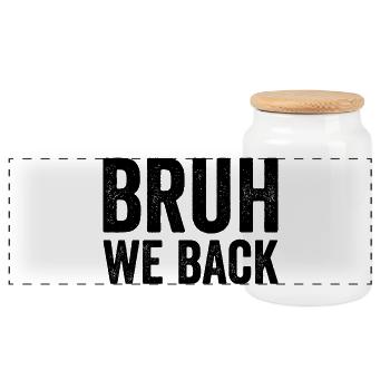 Brother, we're going back to school, first bailiff - Panoramic Cookie Jar with Wooden Lid - white - Front