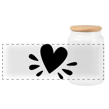 Cute heart as a sign of love - Panoramic Cookie Jar with Wooden Lid - white - Front