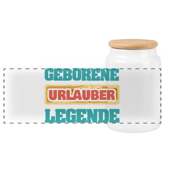 Geschenk für Urlauber - Panorama Keksdose mit Holzdeckel - Weiß - Vorne