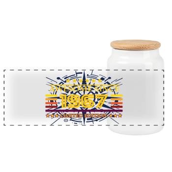Awesome since 1967 Limited Edition - Panorama Keksdose mit Holzdeckel - Weiß - Vorne