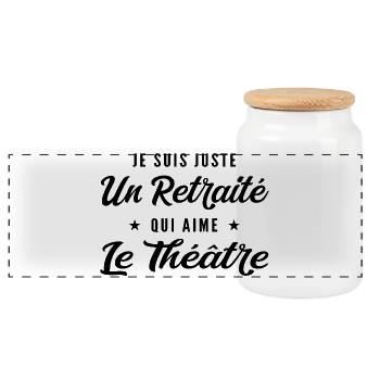 Retraité Comédien Humour Cadeau Retraite - Boîte à biscuits avec couvercle en bois - blanc - Devant