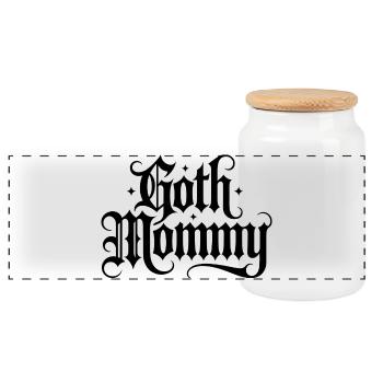 Goth Mommy - Cool Stoic Design - Boîte à biscuits avec couvercle en bois - blanc - Devant