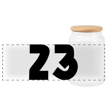 23 - Boîte à biscuits avec couvercle en bois - blanc - Devant