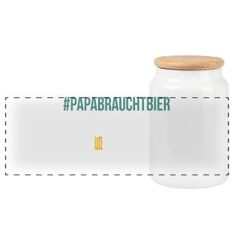 Amateur de bière PAPABRAUCHT bière Funny - Boîte à biscuits avec couvercle en bois - blanc - Devant