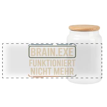 Brain.exe ne fonctionne plus – Nerd drôle - Boîte à biscuits avec couvercle en bois - blanc - Devant