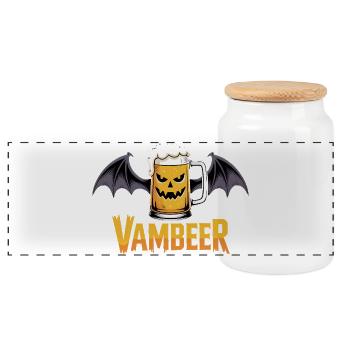 Vam-Beer - Lustiges Halloween T-Shirt - Panorama Keksdose mit Holzdeckel - Weiß - Vorne