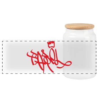 Royal Graffiti Ecriture Bâle - Boîte à biscuits avec couvercle en bois - blanc - Devant