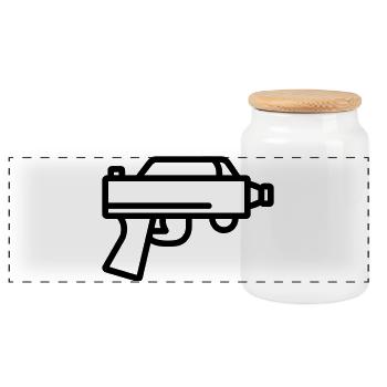 Water Gun - Panoramic Cookie Jar with Wooden Lid - white - Front
