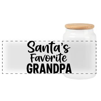 Santa's Favorite Grandpa - Panorama Keksdose mit Holzdeckel - Weiß - Vorne
