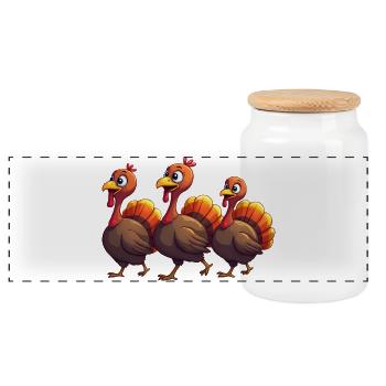 Thanksgiving Truthahn Baby - Panorama Keksdose mit Holzdeckel - Weiß - Vorne