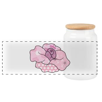 bunte_Rose - Boîte à biscuits avec couvercle en bois - blanc - Devant
