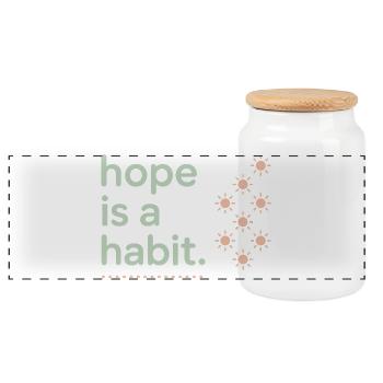 Mental health awareness, - Panoramic Cookie Jar with Wooden Lid - white - Front