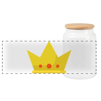 Couronne - Boîte à biscuits avec couvercle en bois - blanc - Devant