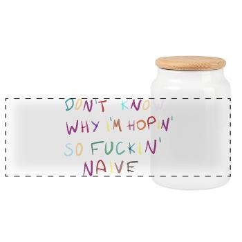 Dont Know Why Im Hopin Naive - Panorama Keksdose mit Holzdeckel - Weiß - Vorne