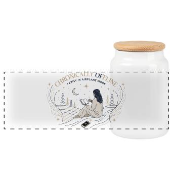Hors ligne chronique - Boîte à biscuits avec couvercle en bois - blanc - Devant