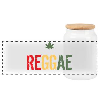 Rock Reggae Disco Punk Music Vêtements - Boîte à biscuits avec couvercle en bois - blanc - Devant