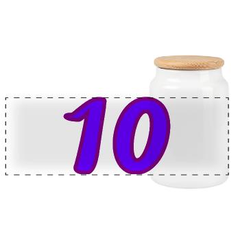 10. 10 YEARS. 10th ANNIVERSARY. 10 YEAR ANNIVERSARY. - Panoramic Cookie Jar with Wooden Lid - white - Front
