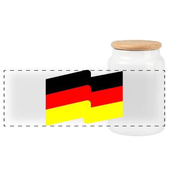 Drapeau - Boîte à biscuits avec couvercle en bois - blanc - Devant