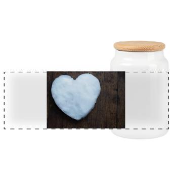 Heart of Snow - Panoramic Cookie Jar with Wooden Lid - white - Front