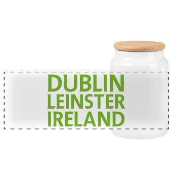 Dublin Leinster Irland in Grün - Panorama Keksdose mit Holzdeckel - Weiß - Vorne