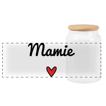 GRANNY. MOM. GRANDMA. MOTHER'S DAY - Panoramic Cookie Jar with Wooden Lid - white - Front