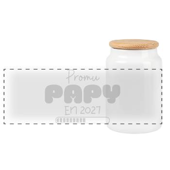 Promu Papy en 2027 cadeau futur Grand-Père humour - Boîte à biscuits avec couvercle en bois - blanc - Devant