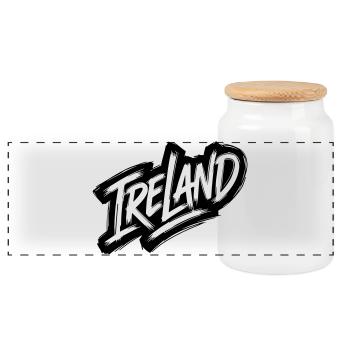 Irlande - Police de graffiti irlandaise - Boîte à biscuits avec couvercle en bois - blanc - Devant