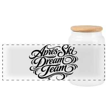 Après Ski Dream Team - Boîte à biscuits avec couvercle en bois - blanc - Devant