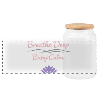 Prenatal Yoga Expectant Mother - Panoramic Cookie Jar with Wooden Lid - white - Front
