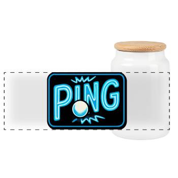 Ping Pong - Tennis de Table - Boîte à biscuits avec couvercle en bois - blanc - Devant
