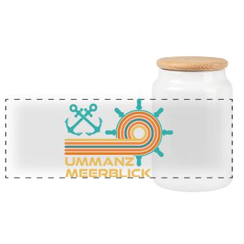 Vacances en mer Baltique : Divertissement sur la mer - Boîte à biscuits avec couvercle en bois - blanc - Devant
