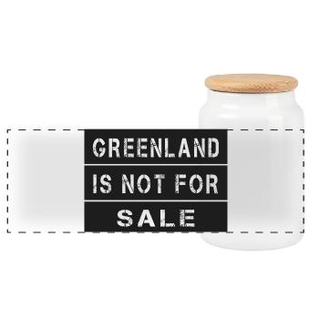 Greenland Is Not For Sale Shirt - Panorama Keksdose mit Holzdeckel - Weiß - Vorne
