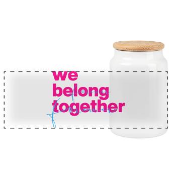 We belong together Neon Script - Panorama Keksdose mit Holzdeckel - Weiß - Vorne
