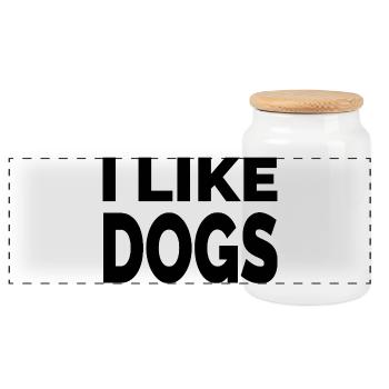 canine - Boîte à biscuits avec couvercle en bois - blanc - Devant