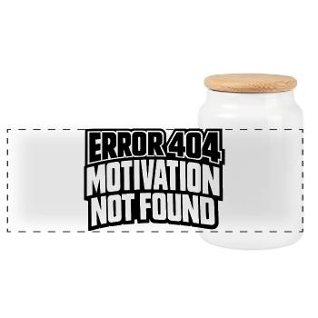Error 404 Motivation not found gift idea funny - Panoramic Cookie Jar with Wooden Lid - white - Front
