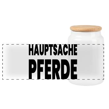 Chevaux - Boîte à biscuits avec couvercle en bois - blanc - Devant