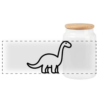 Brontosaure - Boîte à biscuits avec couvercle en bois - blanc - Devant