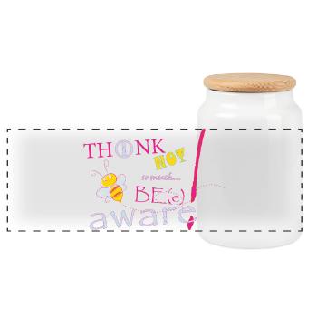 Think Not Be Aware Bee - Panorama Keksdose mit Holzdeckel - Weiß - Vorne