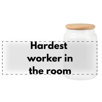 Hardest worker in the room - Boîte à biscuits avec couvercle en bois - blanc - Devant