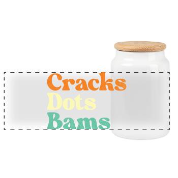 Cracks Dots Bams Mahjong Tiles Lover - Panoramic Cookie Jar with Wooden Lid - white - Front