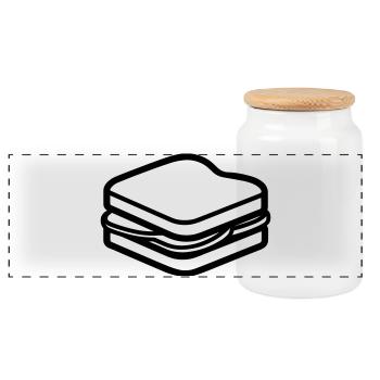 sandwich - Panoramic Cookie Jar with Wooden Lid - white - Front